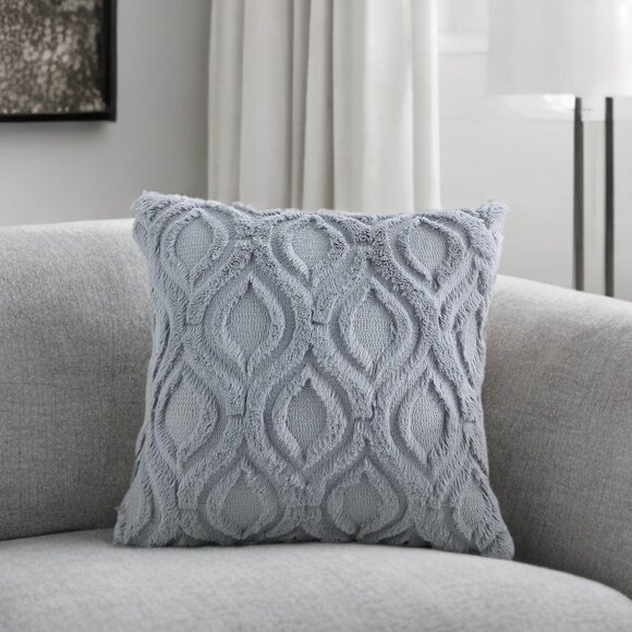 Decorative Pillow Covers Set Boho Gray Soft Accent Couch Cottage Decor 18x18 - Picture 3 of 9